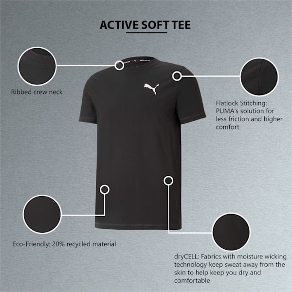 Active Soft Men's Regular Fit T-shirt, Puma Black, extralarge-IND