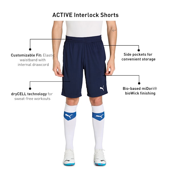 Active Interlock Men's Regular Fit Shorts, Peacoat, extralarge-IND