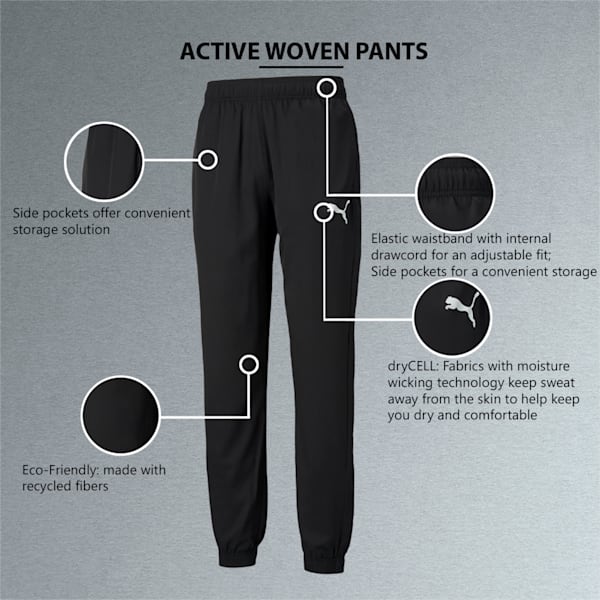 Active Woven Regular Fit Men's Pants, Puma Black
