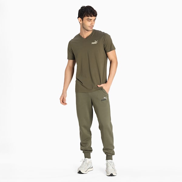 V-Neck Regular Fit Men's T-shirt, Grape Leaf, extralarge-IND