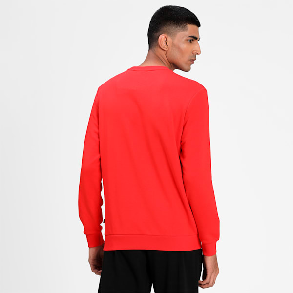 Essentials+ Two-Tone Big Logo Crew Men's Sweat Shirt, High Risk Red, extralarge-IND
