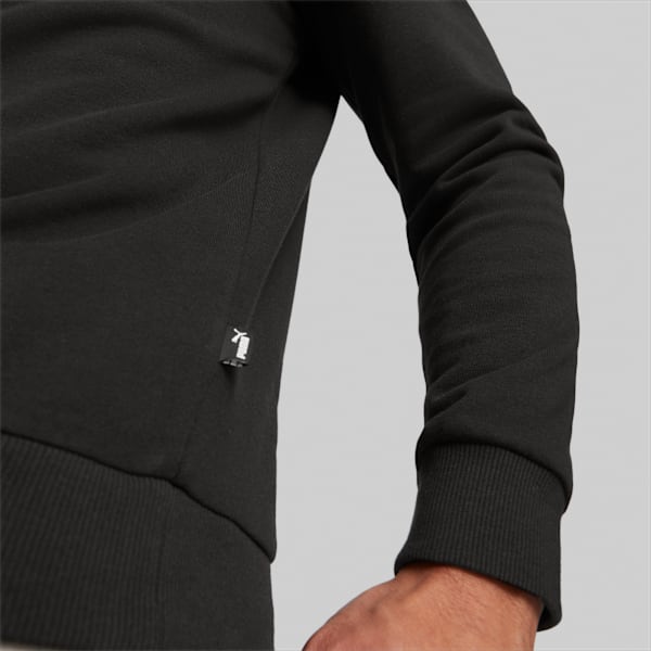 Essentials+ Two-Tone Big Logo Crew Men's Sweat Shirt, PUMA Black-puma white, extralarge-IND