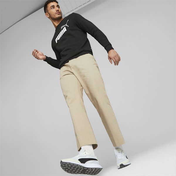 Essentials+ Two-Tone Big Logo Crew Men's Sweat Shirt, PUMA Black-puma white, extralarge-IND