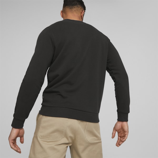 Essentials+ Two-Tone Big Logo Crew Men's Sweat Shirt, PUMA Black-puma white, extralarge-IND