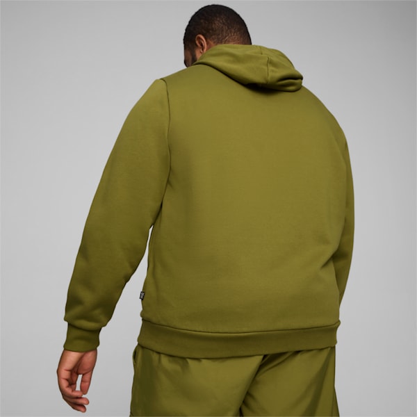 Sudadera con capucha de dos tonos con logotipo grande Essentials+ para hombre, Olive Green, extralarge
