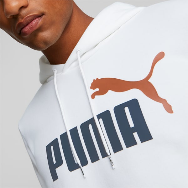 Essentials+ Two-Tone Big Logo Men's Hoodie, Puma White-marine blue