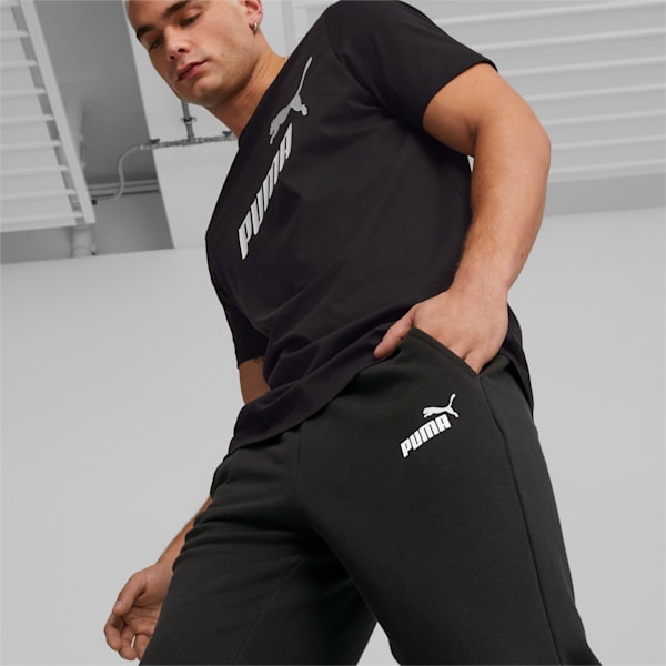 Two-Tone Logo Men's Pants, PUMA Black-puma white, extralarge-IND