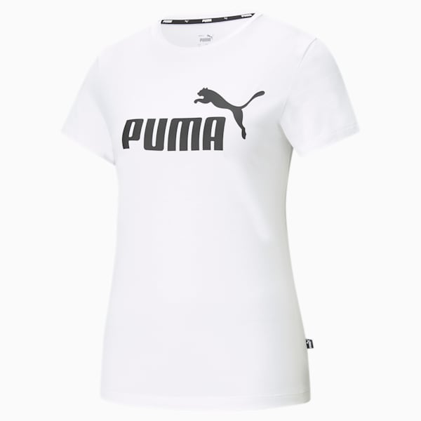 Essentials Logo Women's Tee, Puma White