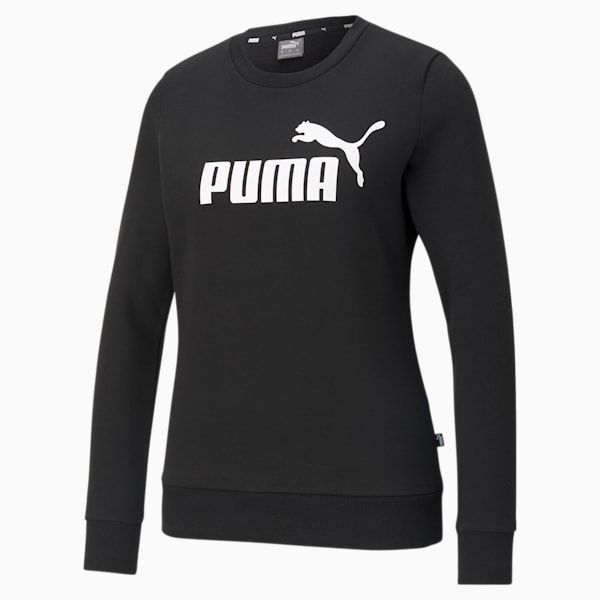 Essentials Logo Crew Neck Women's Sweater, Puma Black, extralarge