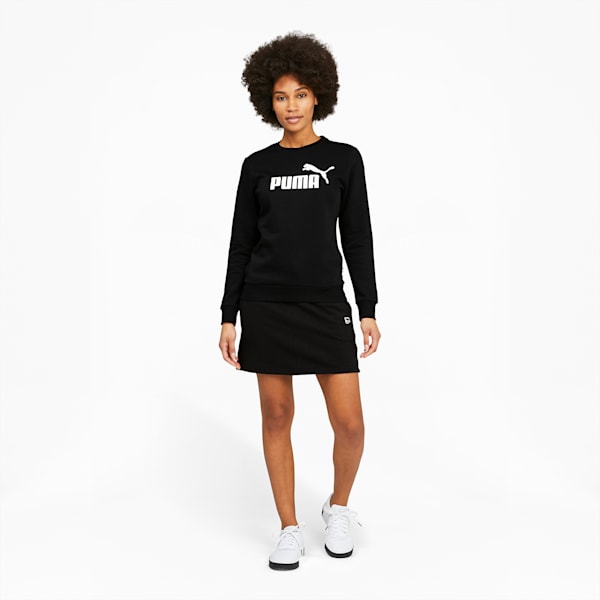 Essentials Logo Crew Neck Women's Sweater, Puma Black, extralarge