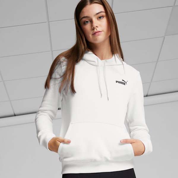 Chandail à capuche à petit logo Essentials Femme, Puma White, extralarge