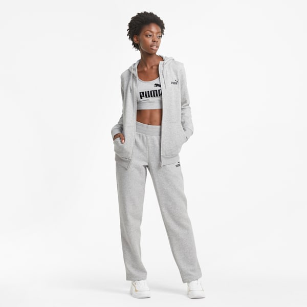 Essentials Full-Zip Hoodie Women, Light Gray Heather, extralarge