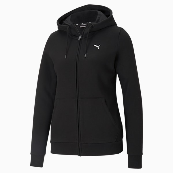 Full-Zip Women's Hoodie, Puma Black-CAT, extralarge-IND