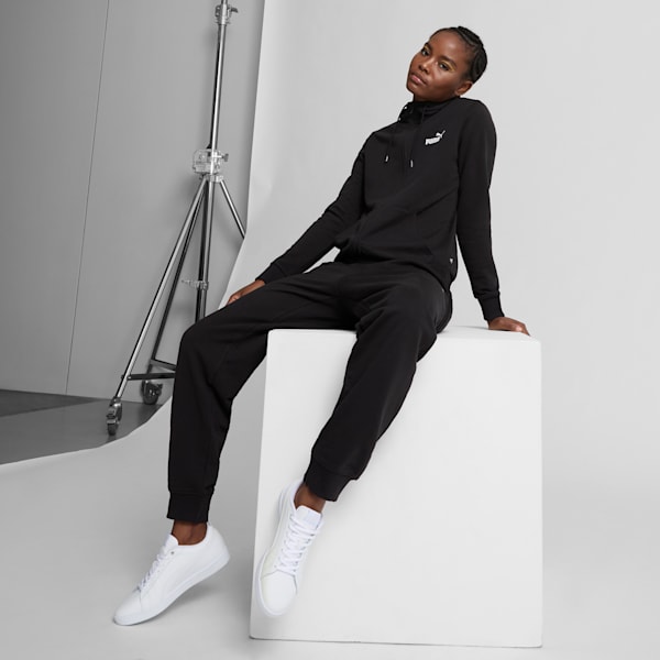 Chaqueta con capucha y cierre completo para mujer Essentials, Puma Black, extralarge