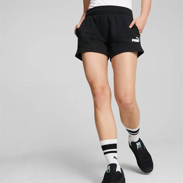 Essential Knitted Women's Sweat Shorts, Puma Black, extralarge-AUS