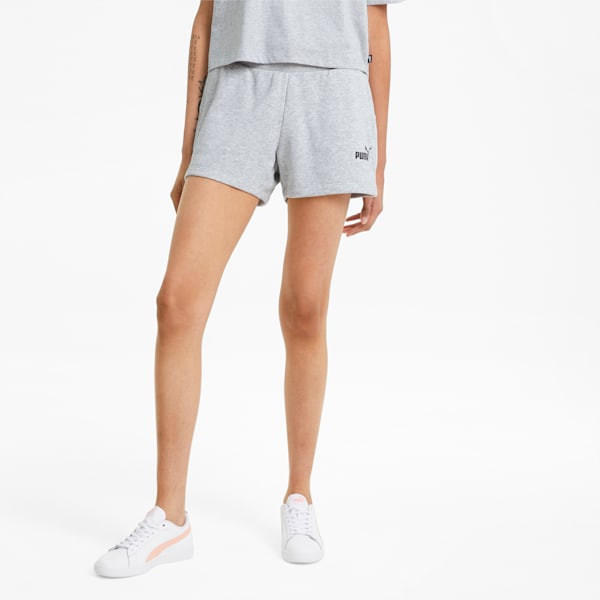 Essential Knitted Women's Sweat Shorts, Light Gray Heather, extralarge-AUS