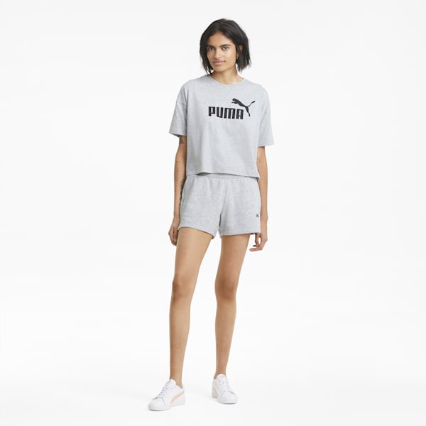 Essential Knitted Women's Sweat Shorts, Light Gray Heather, extralarge-IND