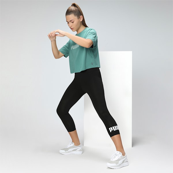 Essentials Logo 3/4 Women's Leggings, Puma Black, extralarge-IND