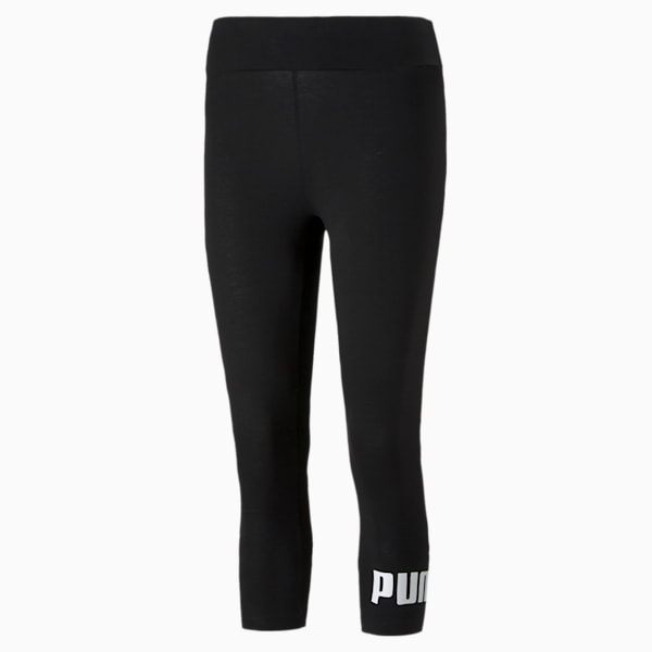 Puma Essentials Logo Short Legging, Light Gray Heather - Pants & Leggings