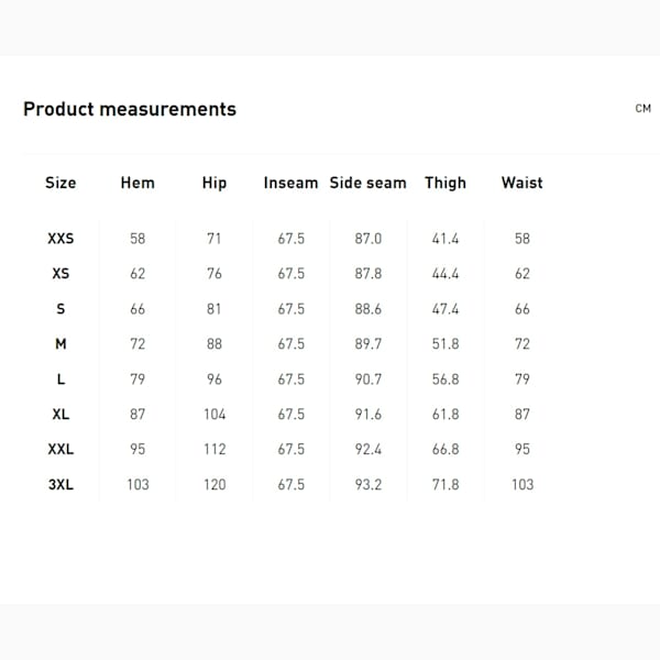Puma xs new arrivals size chart