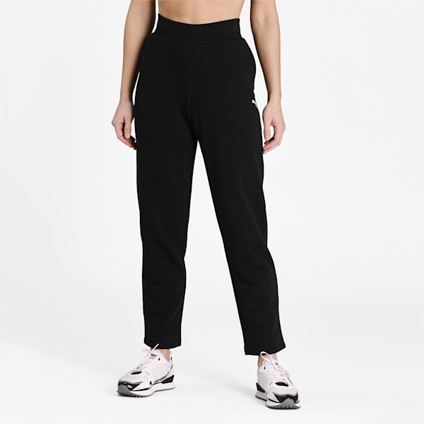 Women's Mid-Rise Sweat Pants, Puma Black-CAT, extralarge-IND