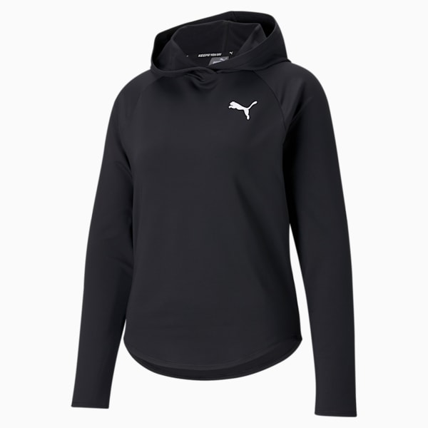 Active Knitted Relaxed Fit Women's Hoodie, Puma Black, extralarge-IND