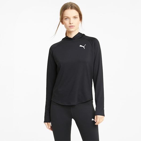 Active Knitted Relaxed Fit Women's Hoodie, Puma Black, extralarge-AUS