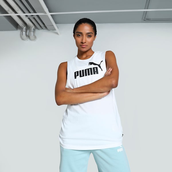 Essential Cut Off Logo Women's Tank, Puma White, extralarge-IND