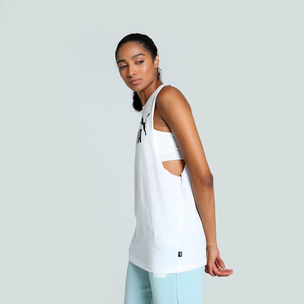 Essential Cut Off Logo Women's Tank, Puma White, extralarge-IND