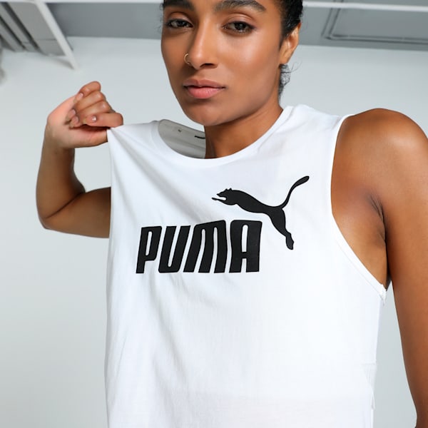 Essential Cut Off Logo Women's Tank, Puma White, extralarge-IND