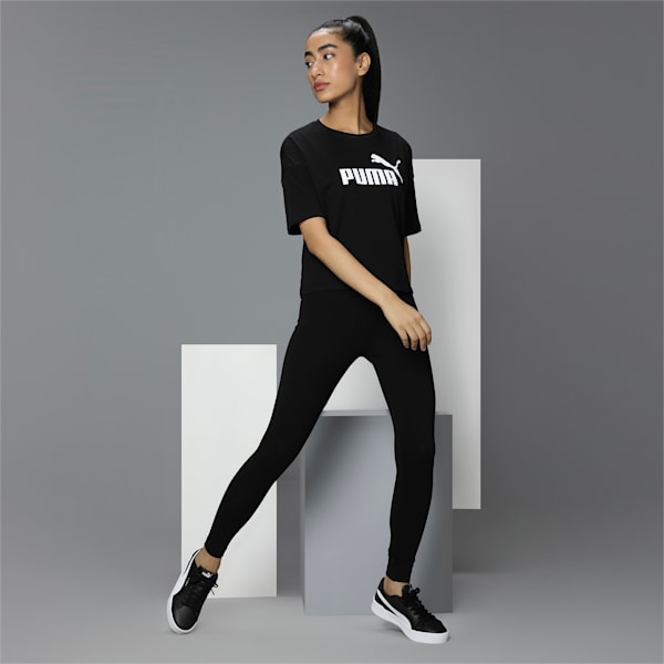 Women's Relaxed Fit Crop Top, Puma Black, extralarge-IND