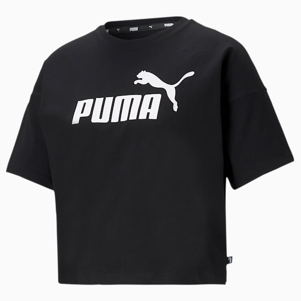 Essentials Logo Cropped Tee Women, Puma Black, extralarge-GBR