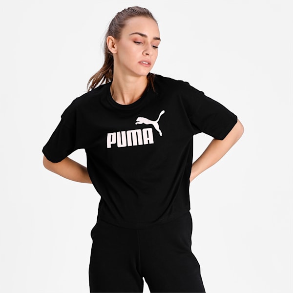 Women's Relaxed Fit Crop Top, Puma Black, extralarge-IND