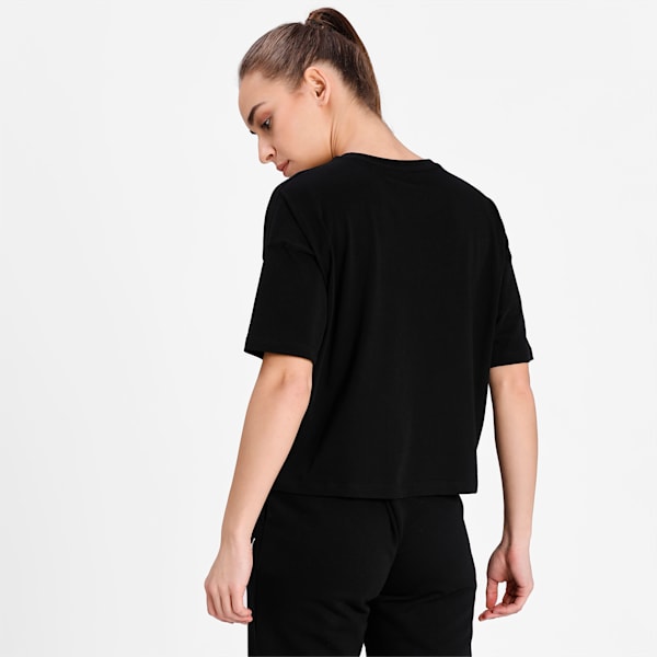 Women's Relaxed Fit Crop Top, Puma Black, extralarge-IND