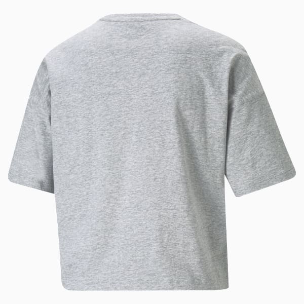Essentials Logo Cropped Tee Women, Light Gray Heather, extralarge