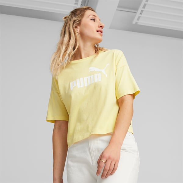 Essentials Women's Relaxed Fit Crop Top, Light Straw, extralarge-IND