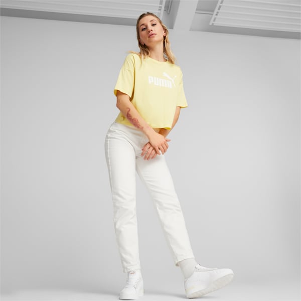 Essentials Women's Relaxed Fit Crop Top, Light Straw, extralarge-IND