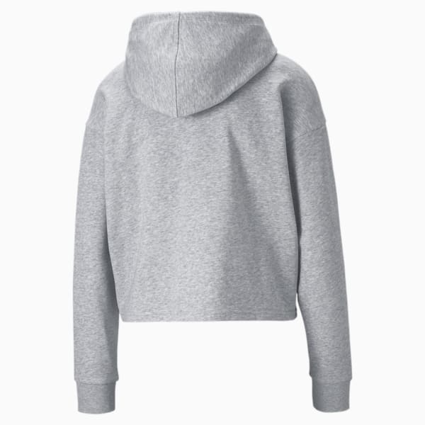Essential Logo Women's Loose Cropped Hoodie, Light Gray Heather, extralarge-IND