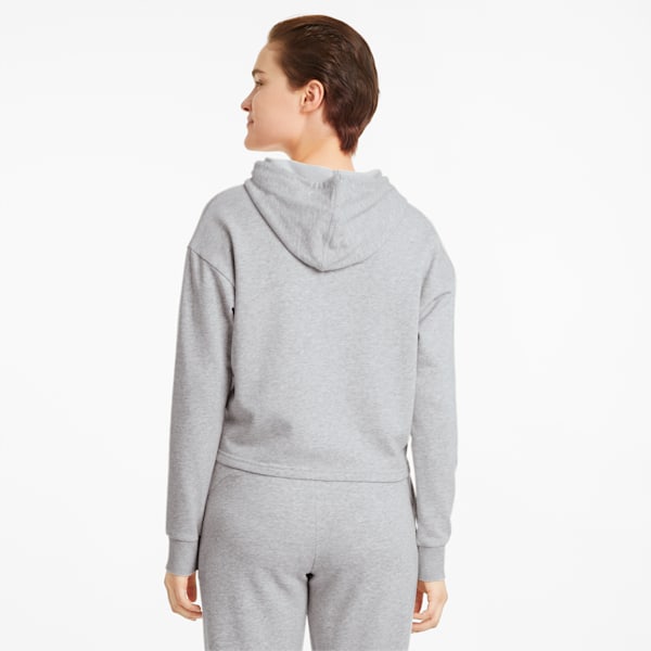 Essential Logo Women's Loose Cropped Hoodie, Light Gray Heather, extralarge-IND