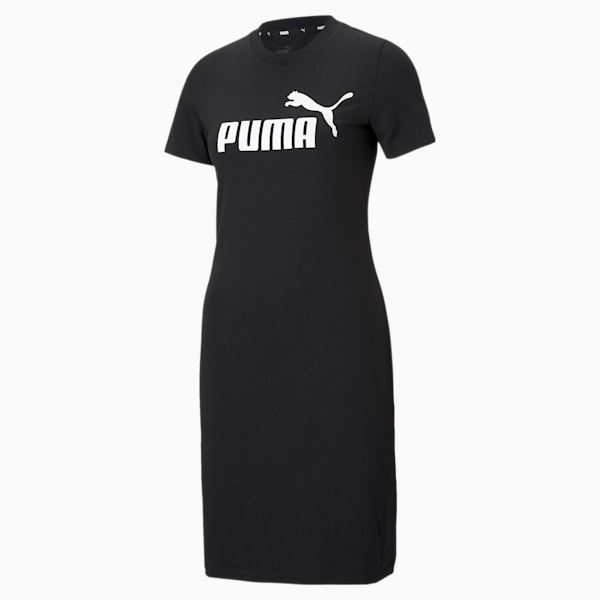 Essentials Women's Slim Tee Dress, Puma Black, extralarge