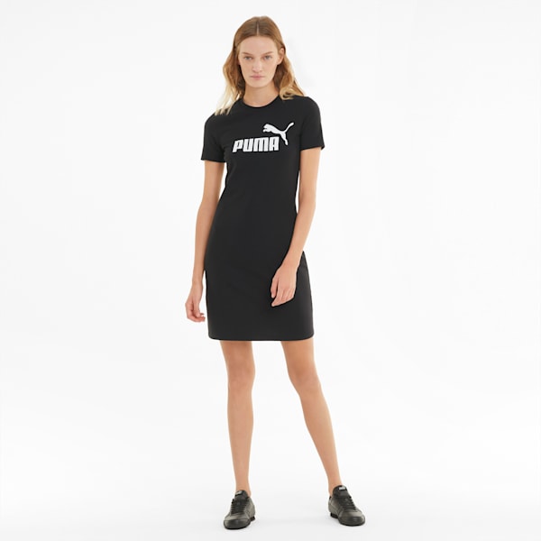 Essentials Women's Slim Tee Dress, Puma Black, extralarge