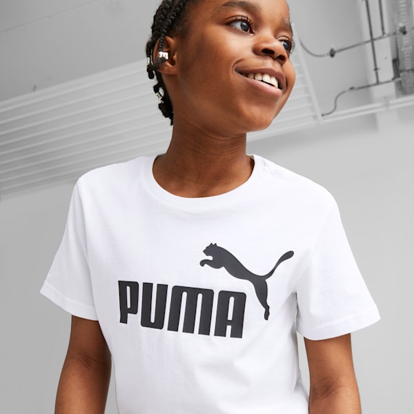 Essentials Logo Boys' Tee, Puma White, extralarge