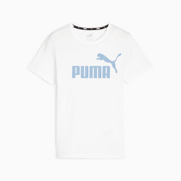 Essentials Logo Boys' Tee, PUMA White-Zen Blue, extralarge