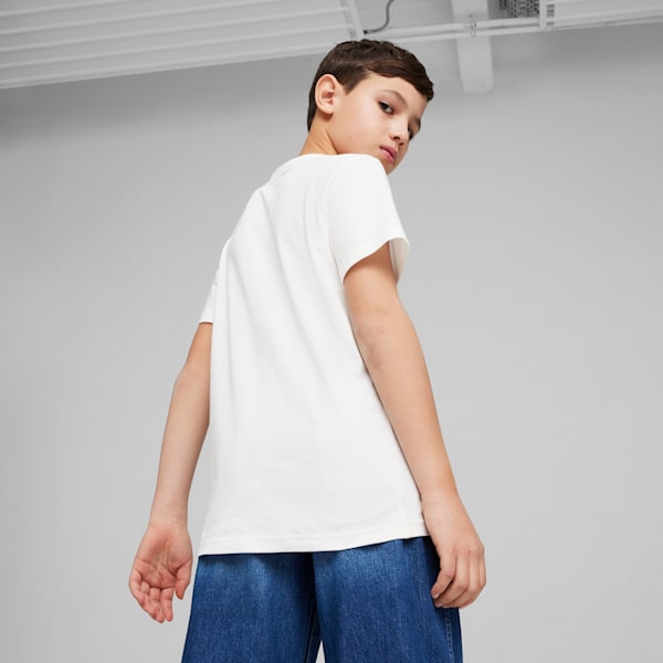 Essentials Logo Boys' Tee, PUMA White-Zen Blue, extralarge