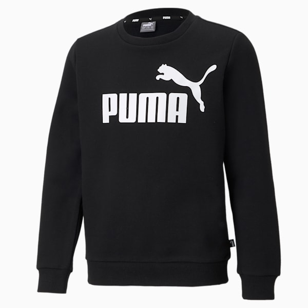 Essentials Big Logo Crew Neck Youth Sweatshirt, Puma Black, extralarge-GBR
