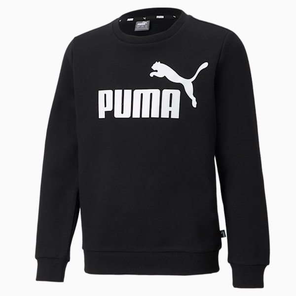 Big Logo Boy's Crew-Neck Sweat Shirt, Puma Black, extralarge-IND