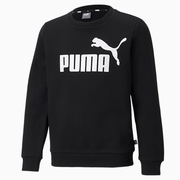 Essential Big Logo Crew Boy's Sweat Shirt, Puma Black