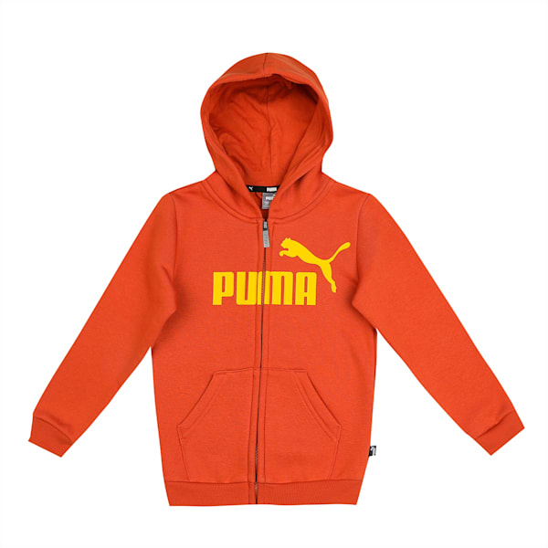 Essentials Big Logo Full-Zip Youth Hoodie, Warm Chestnut