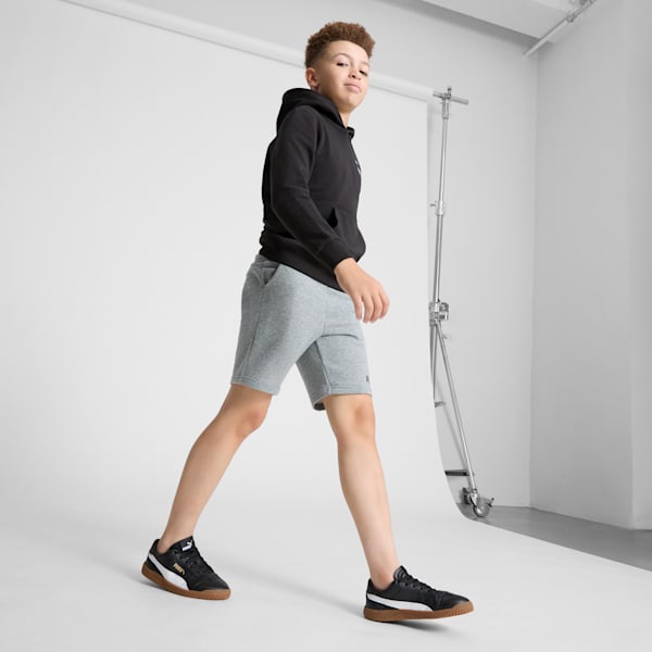 Shorts de entrenamiento Essentials para jóvenes, Medium Gray Heather, extralarge
