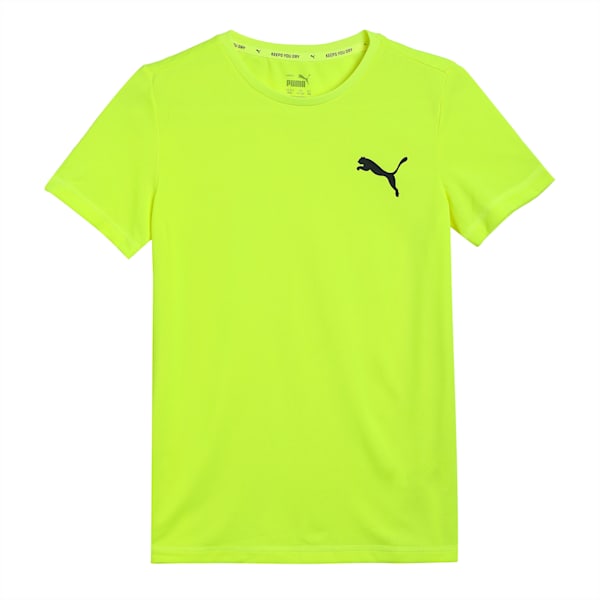 Active Small Logo Boy's T-Shirt, Yellow Alert, extralarge-IND